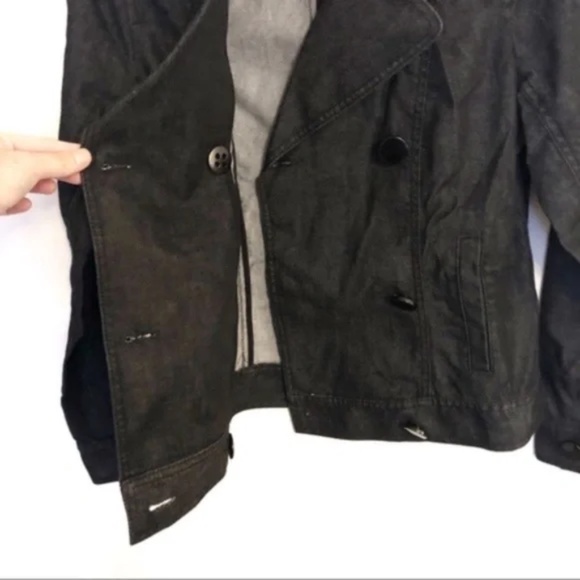 NWOT Talbots Denim Double Breasted Jacket Black - Picture 4 of 6